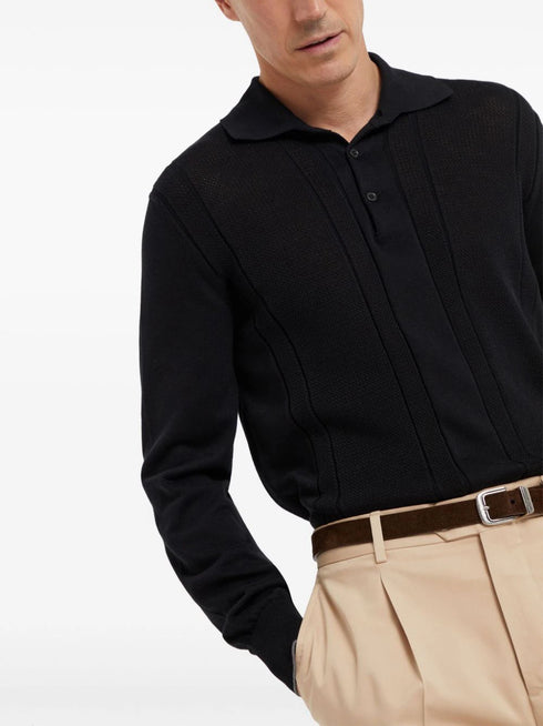 knitted polo T-shirt